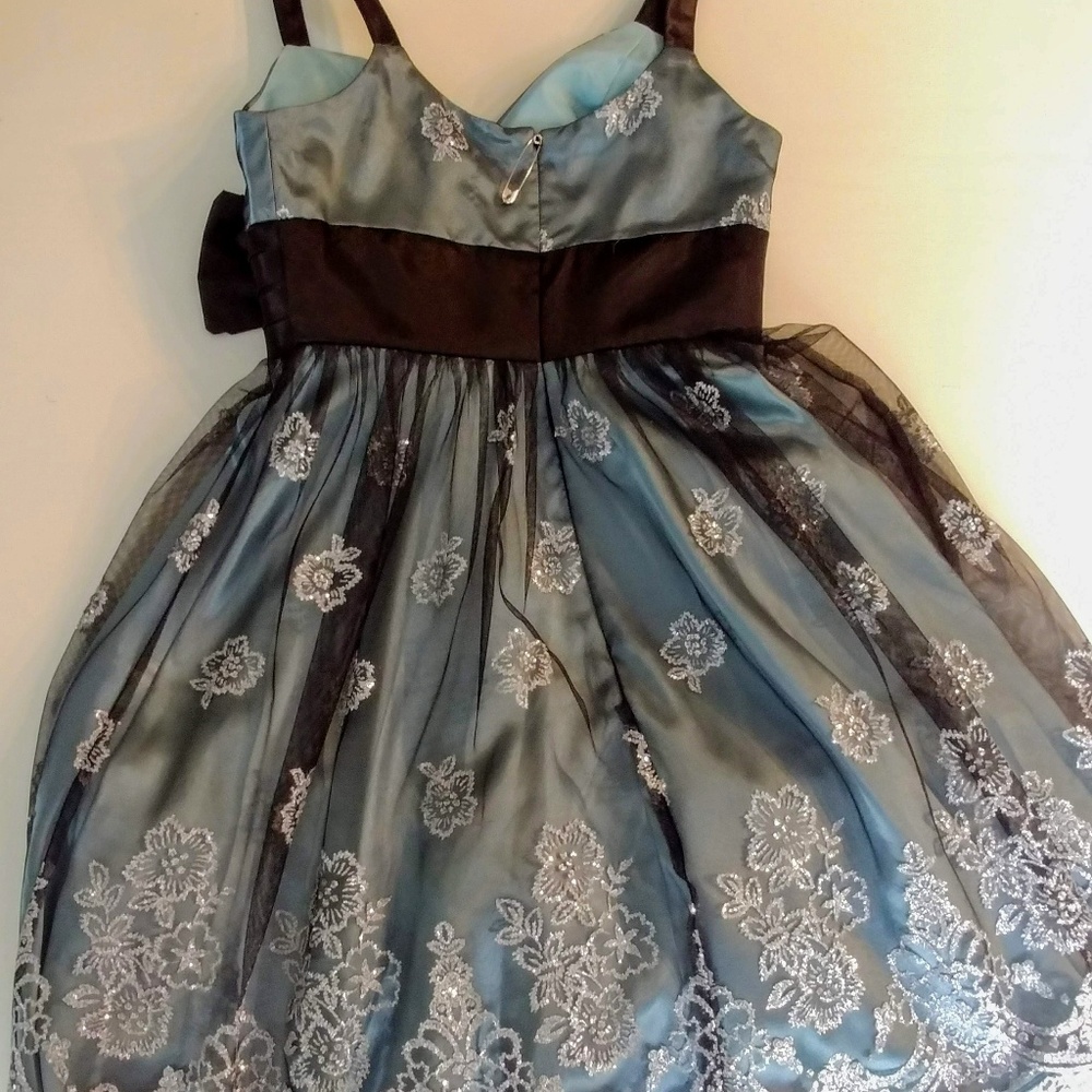 Slate & Black Sparkling Party Dress - Picture 5 of 6